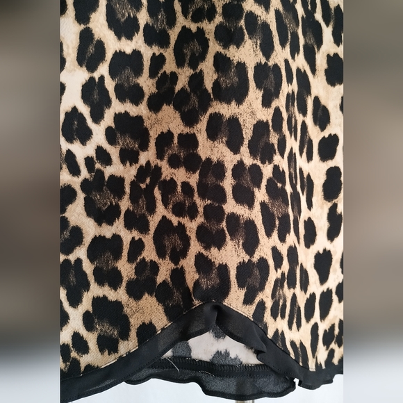 Zara Ruffled Print Leopard Print Top - Picture 9 of 11